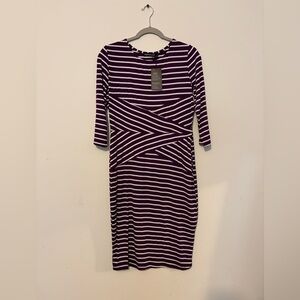 Rephyllis Purple and White Long Sleeve Dress